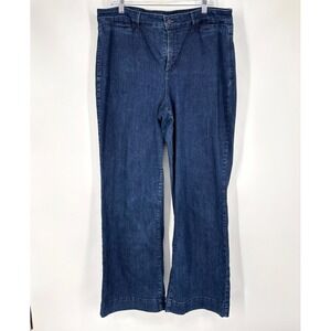 NYDJ Teresa Wide‎ Leg Jeans Dark Wash High Rise Stretch Denim Full Length 16W
